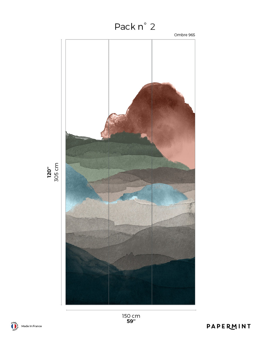 Mural Line Water - Ombre