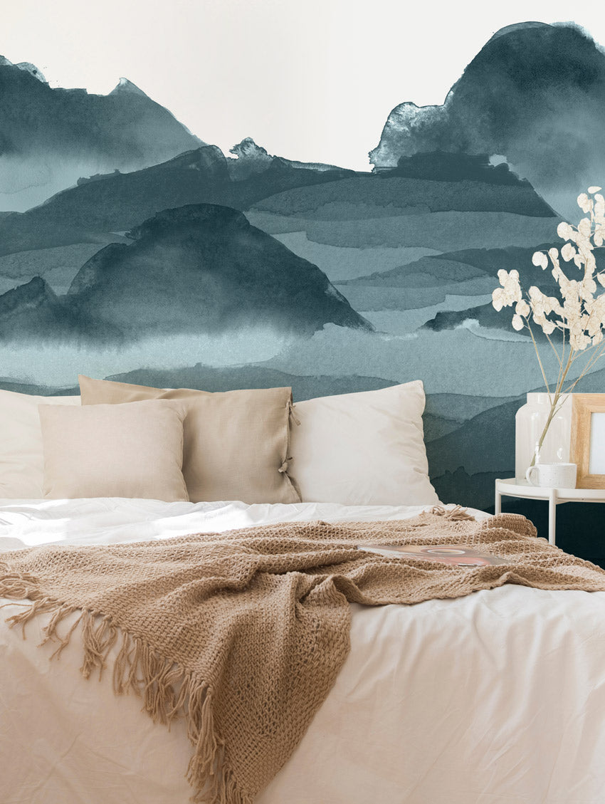 Fresque Line Water - Bleu De Prusse