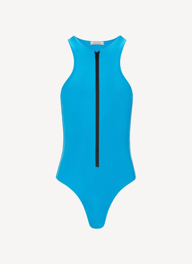 Nina Ricci - Maillot De Bain À Zip - Cyan - Femme