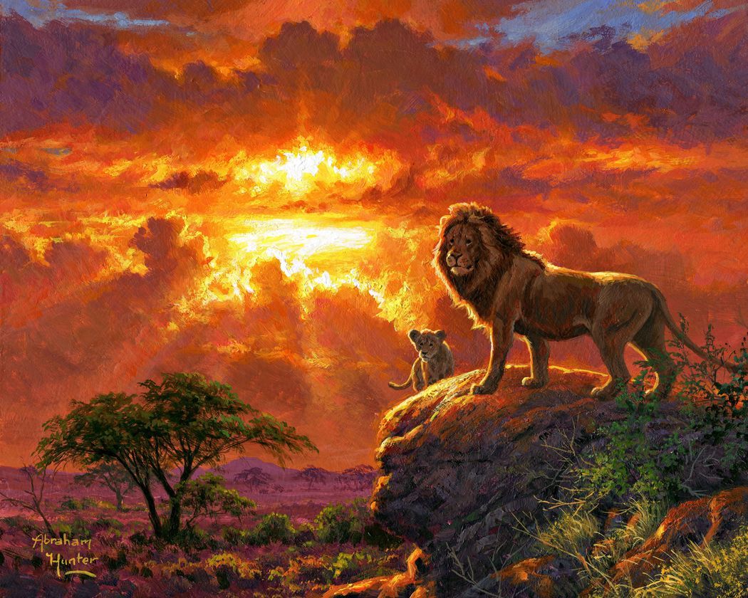 Peinture Par Numéros - Lion Au Coucher De Soleil