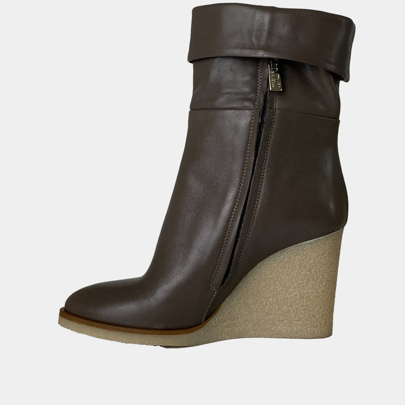 Bottines Compensées Ann Tuil Lisa Loana - Cuir Taupe