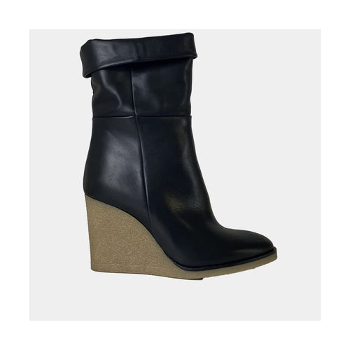 Bottines Compensées Ann Tuil Lisa Loana - Cuir Noir