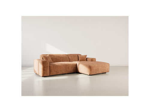 Lison - Canapé D'Angle - 4 Places - Velours Texturé - Terracotta