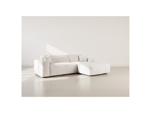 Lison - Canapé D'Angle - 4 Places - Velours Texturé - Beige