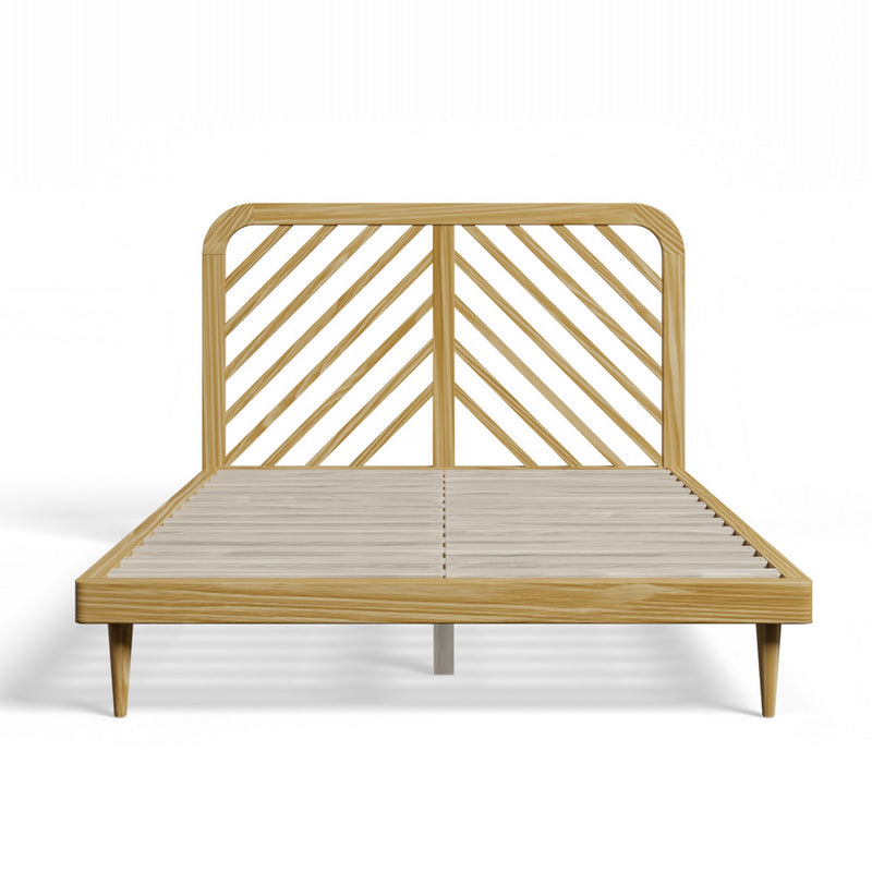 Cama de madera Alba - Acabado pino macizo / roble