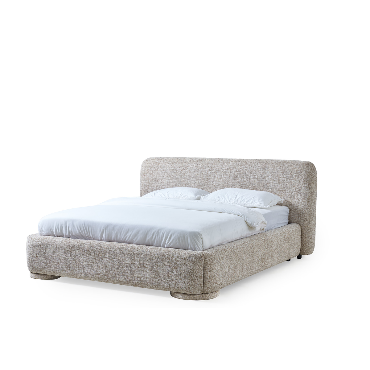 Alia – Polsterbett mit Bettkasten – Melierter Stoff