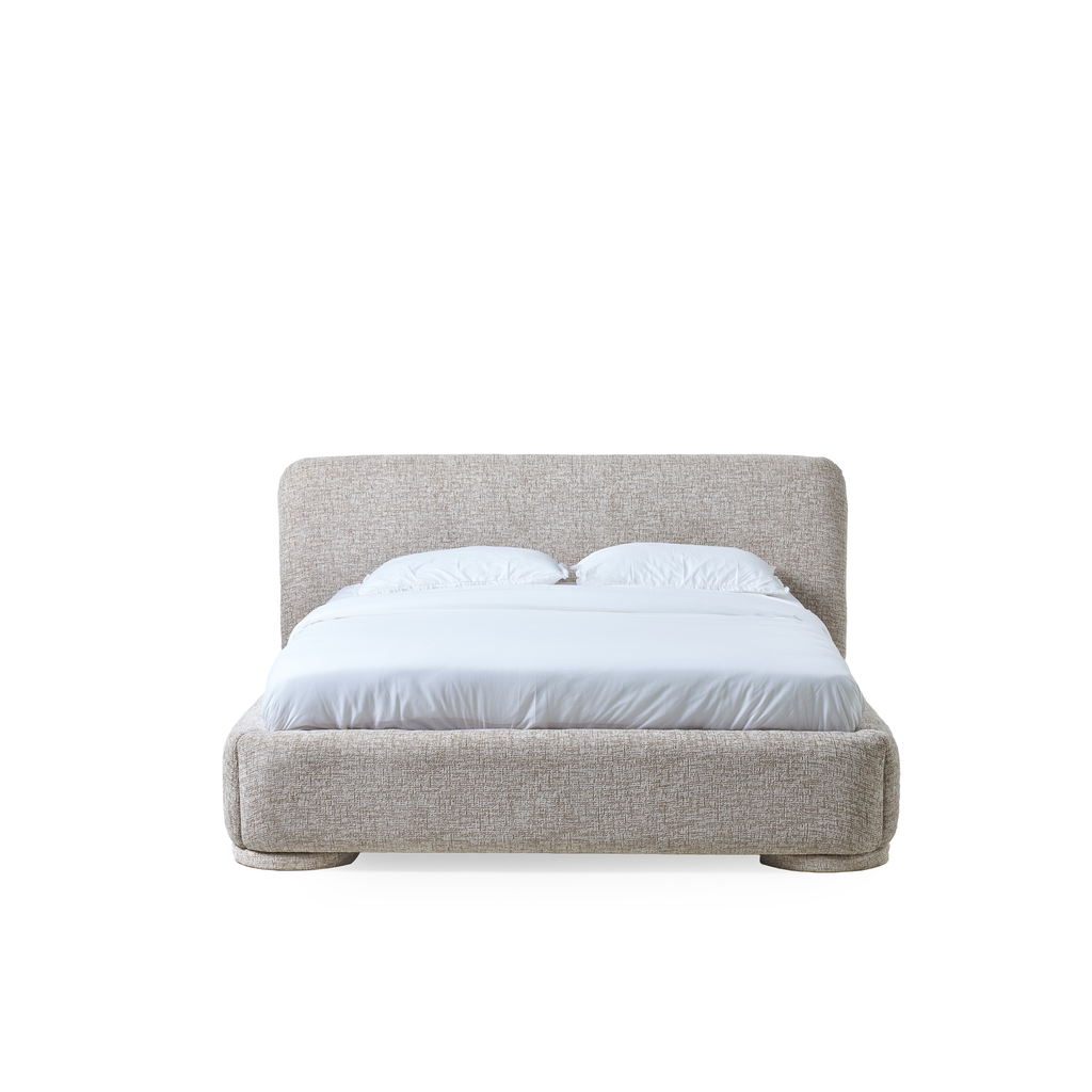Alia – Polsterbett mit Bettkasten – Melierter Stoff