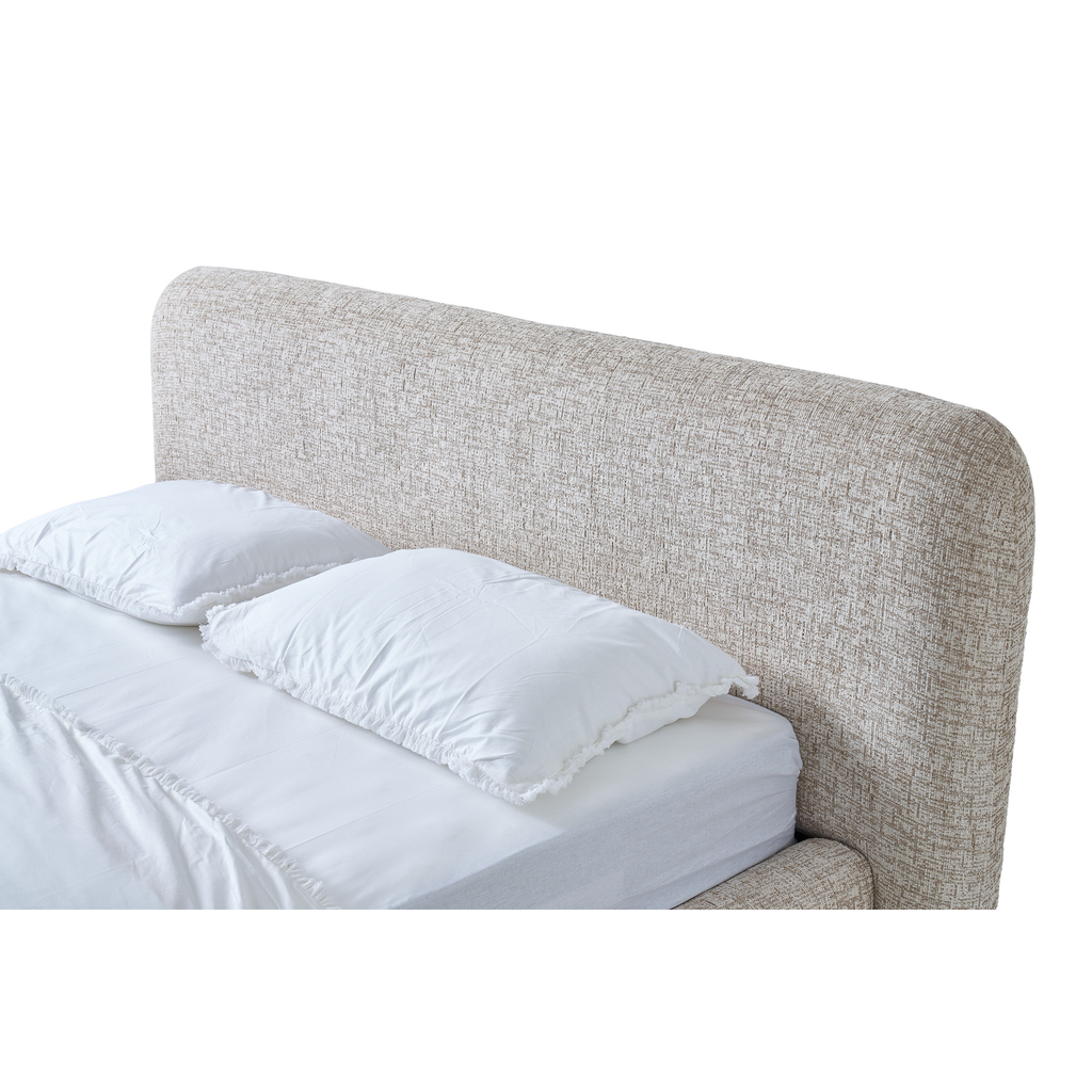 Alia – Polsterbett mit Bettkasten – Melierter Stoff