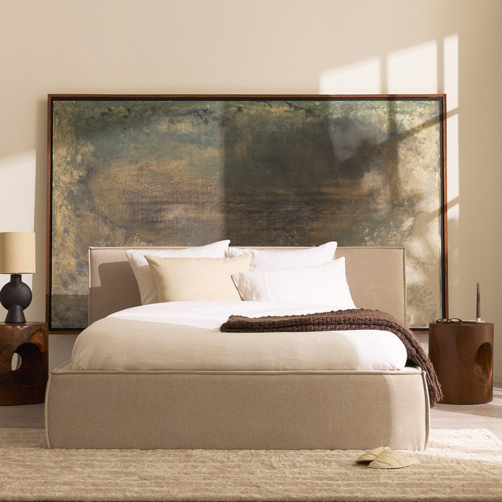 Liberia - Storage Bed - Fabric - Ecru