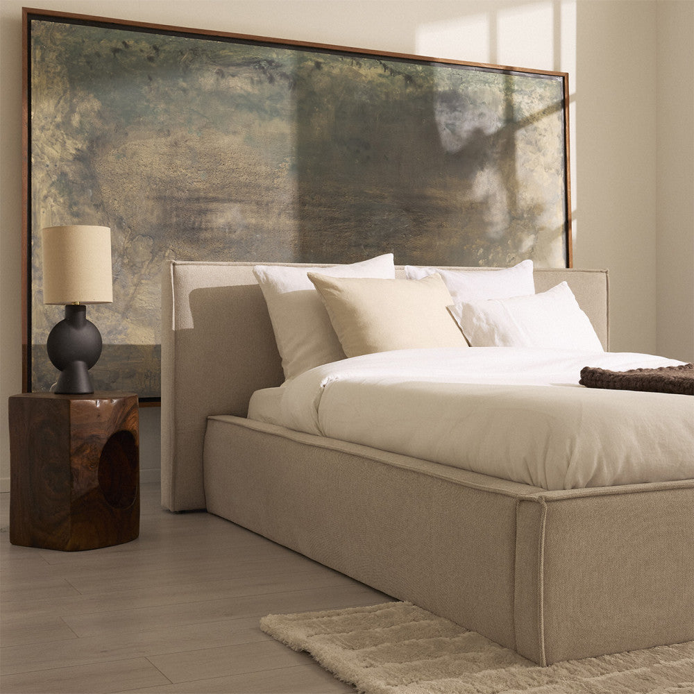 Liberia - Storage Bed - Fabric - Ecru