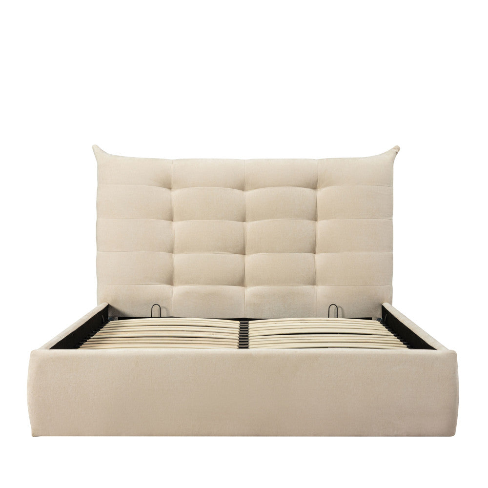 Serenita - Storage Bed - Fabric - Ecru