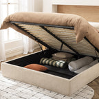 Serenita - Storage Bed - Fabric - Ecru