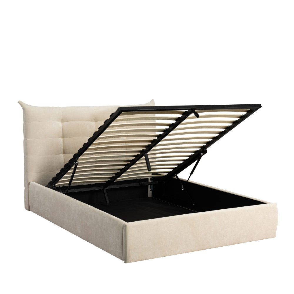 Serenita - Storage Bed - Fabric - Ecru