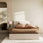Mac Beth - Storage Bed - Fabric - Ecru