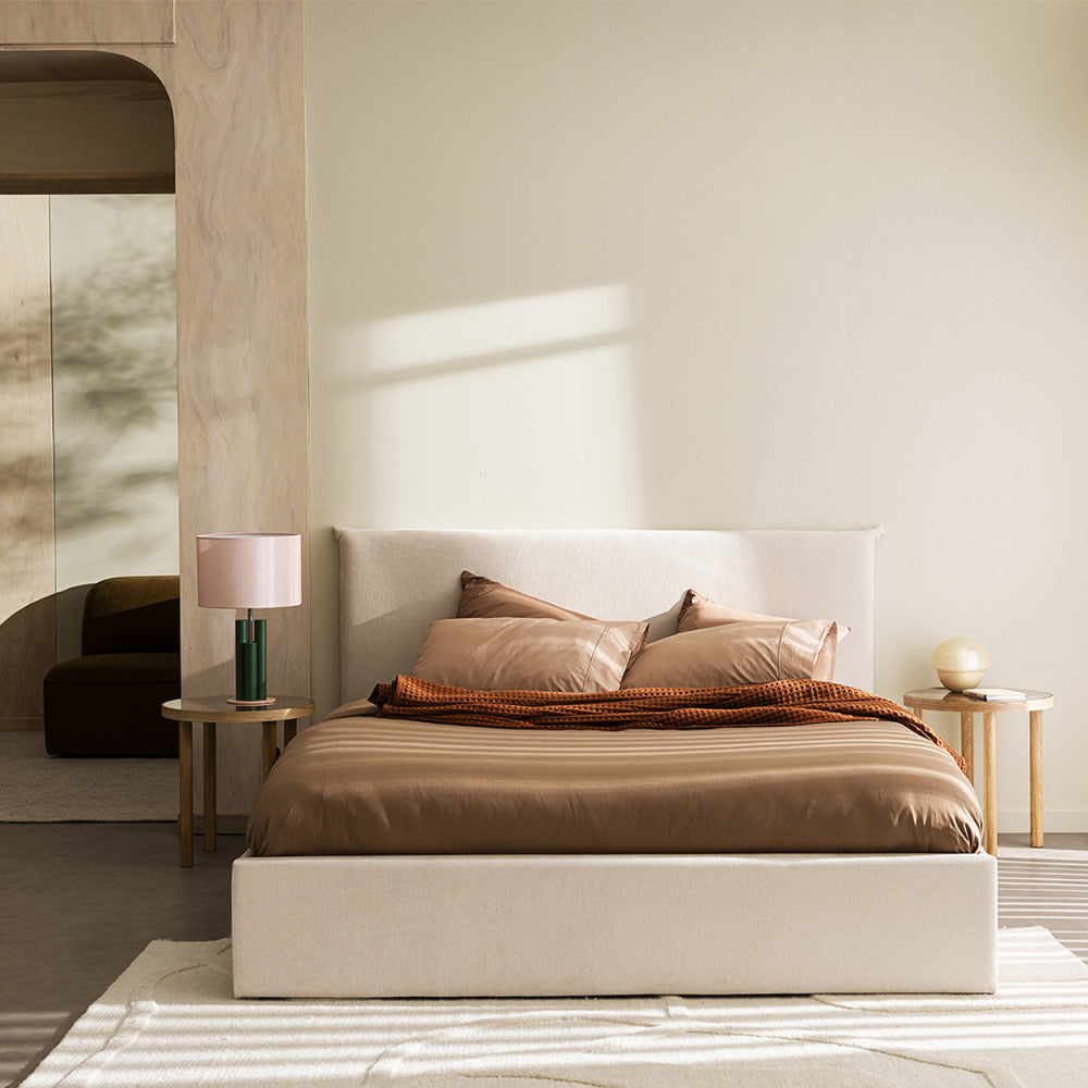 Mac Beth - Storage Bed - Fabric - Ecru
