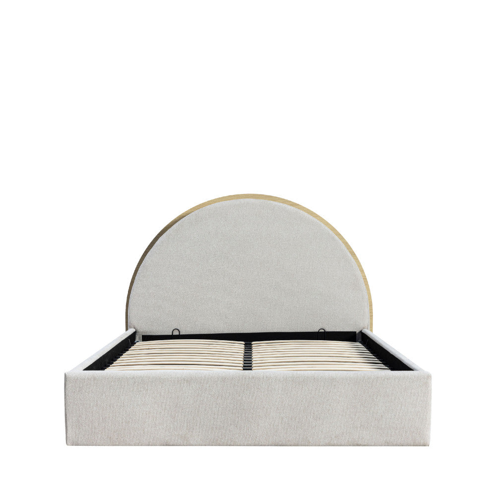 Brie - Ottoman Bed - Fabric with Integrated Storage - Beige