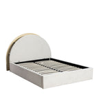 Brie - Ottoman Bed - Fabric with Integrated Storage - Beige