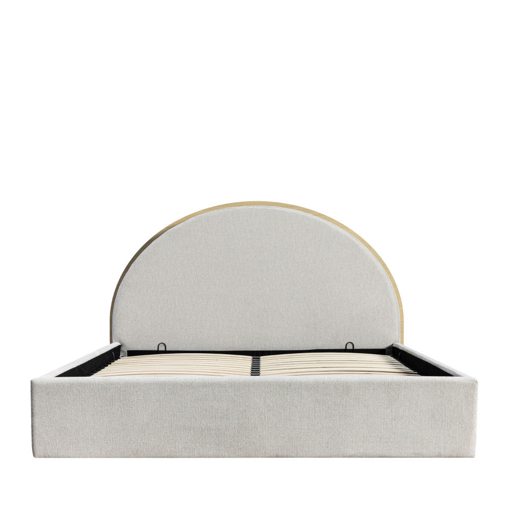 Brie - Ottoman Bed - Fabric with Integrated Storage - Beige