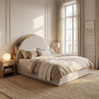 Brie - Ottoman Bed - Fabric with Integrated Storage - Beige