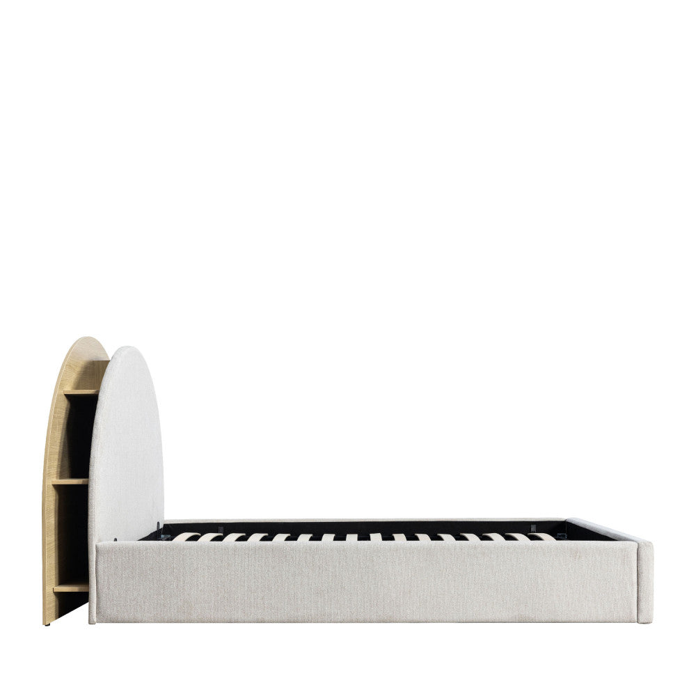 Brie - Ottoman Bed - Fabric with Integrated Storage - Beige