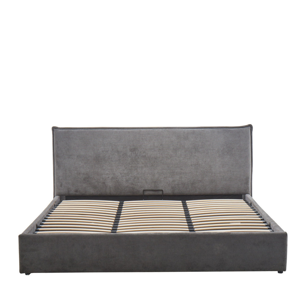 Cama - Storage Bed - Corduroy Velvet - Grey