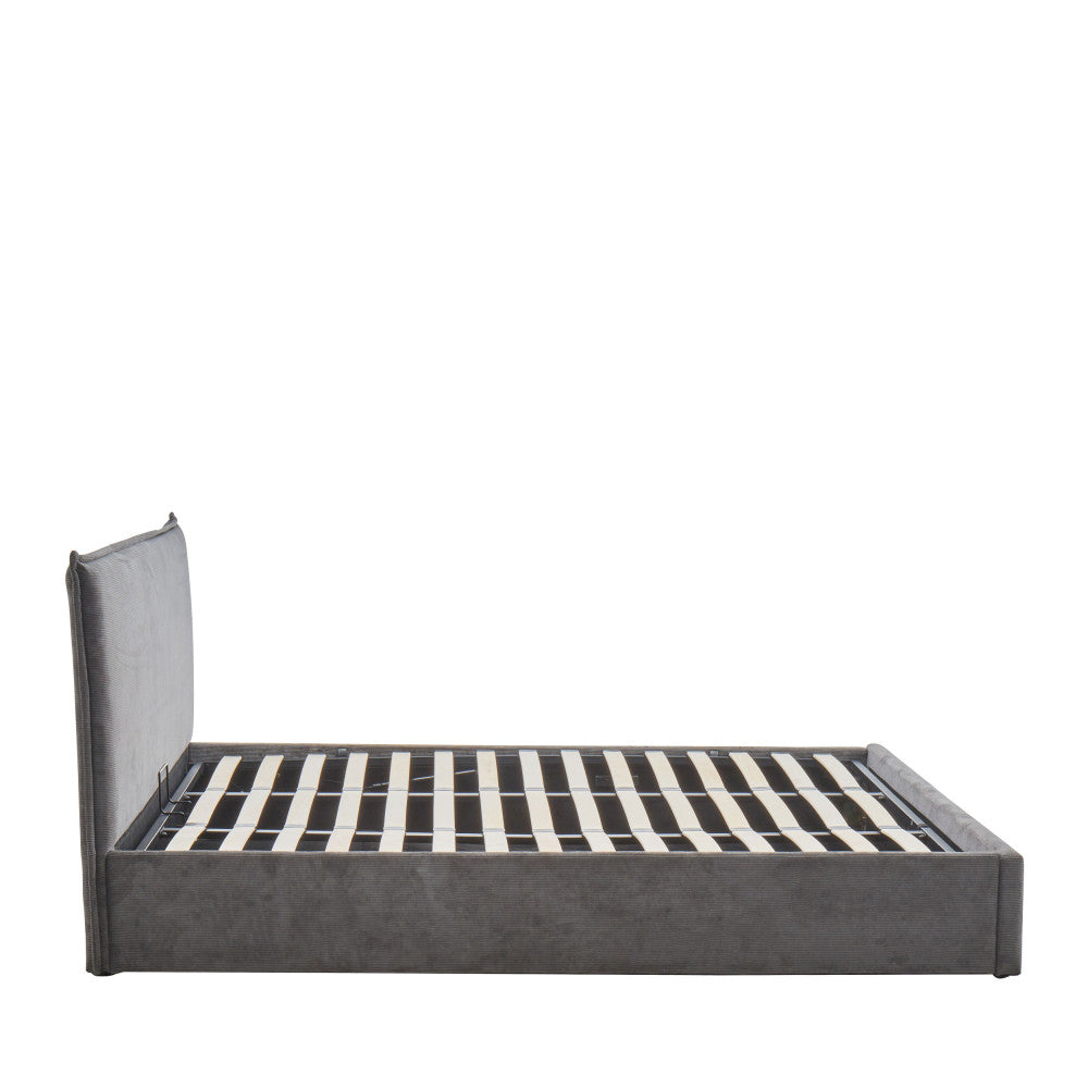 Cama - Storage Bed - Corduroy Velvet - Grey