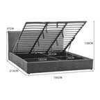 Cama - Storage Bed - Corduroy Velvet - Grey