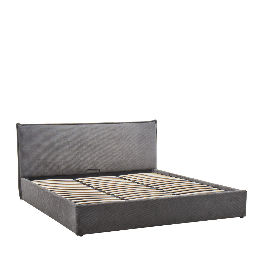 Cama - Storage Bed - Corduroy Velvet - Grey