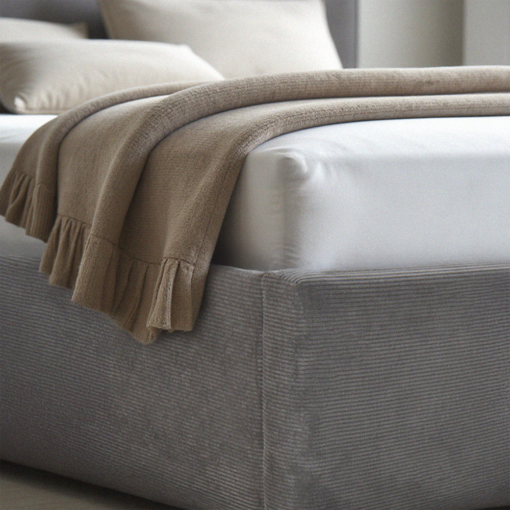Cama - Storage Bed - Corduroy Velvet - Grey