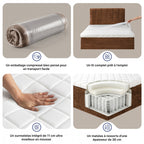 Air Nest - Complete Compressed Boxspring Bed - Fabric - Brown