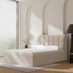 Air Nest - Complete Compressed Boxspring Bed - Fabric - Beige