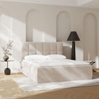 Air Nest - Complete Compressed Boxspring Bed - Fabric - Beige