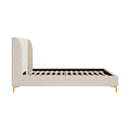 Lit double Koda 160x200 cm en tissu beige