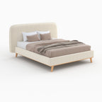 Modjo - Double Bed in Grey/Beige Fabric