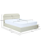 Tilly - Lit Double Avec Coffre En Tissu Gris/Beige