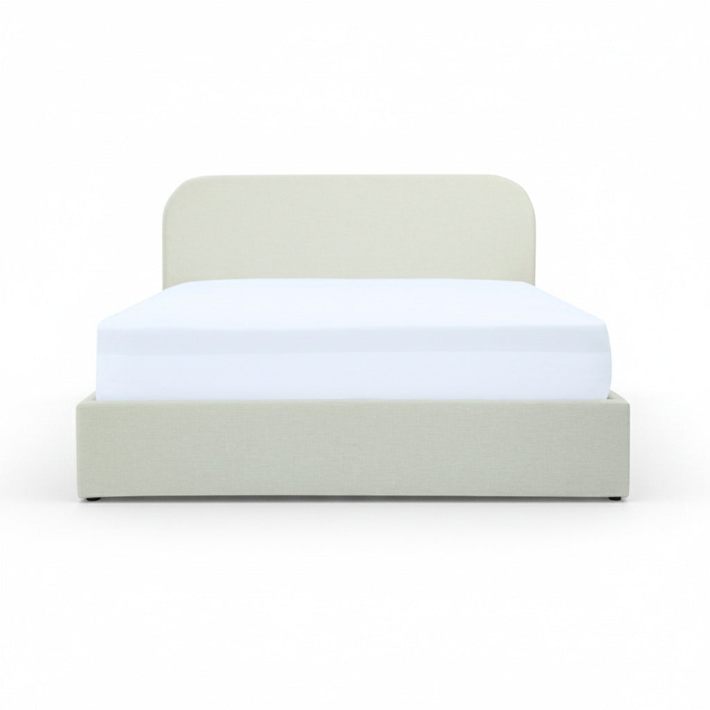 Tilly - Lit Double Avec Coffre En Tissu Gris/Beige