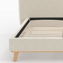 Lit double Modjo 160x200 cm en tissu gris/beige