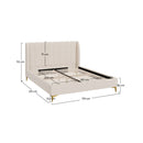 Lit double Koda 160x200 cm en tissu beige