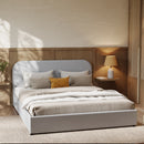 Lit double Tilly avec coffre 160x200 cm en tissu gris