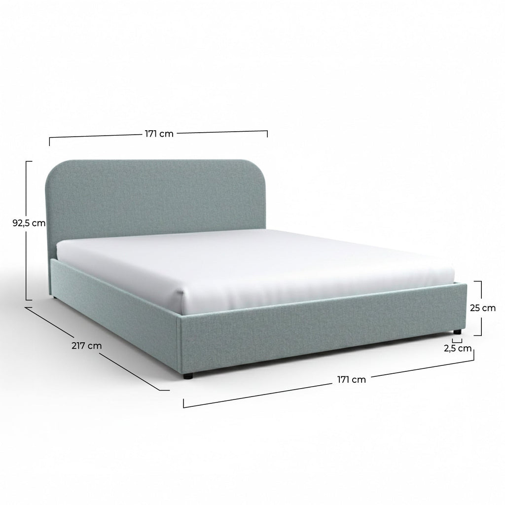 Tilly - Cama Doble Con Baúl De Tela Gris