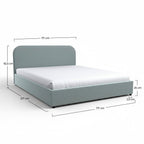 Tilly - Cama Doble Con Baúl De Tela Gris