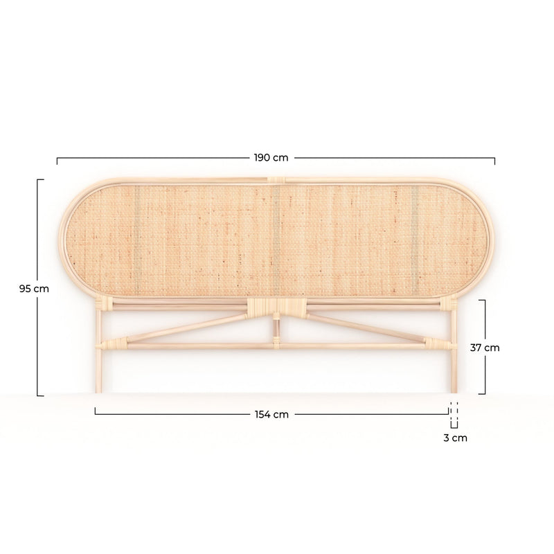 Tête de lit Navahino en rotin 160 cm
