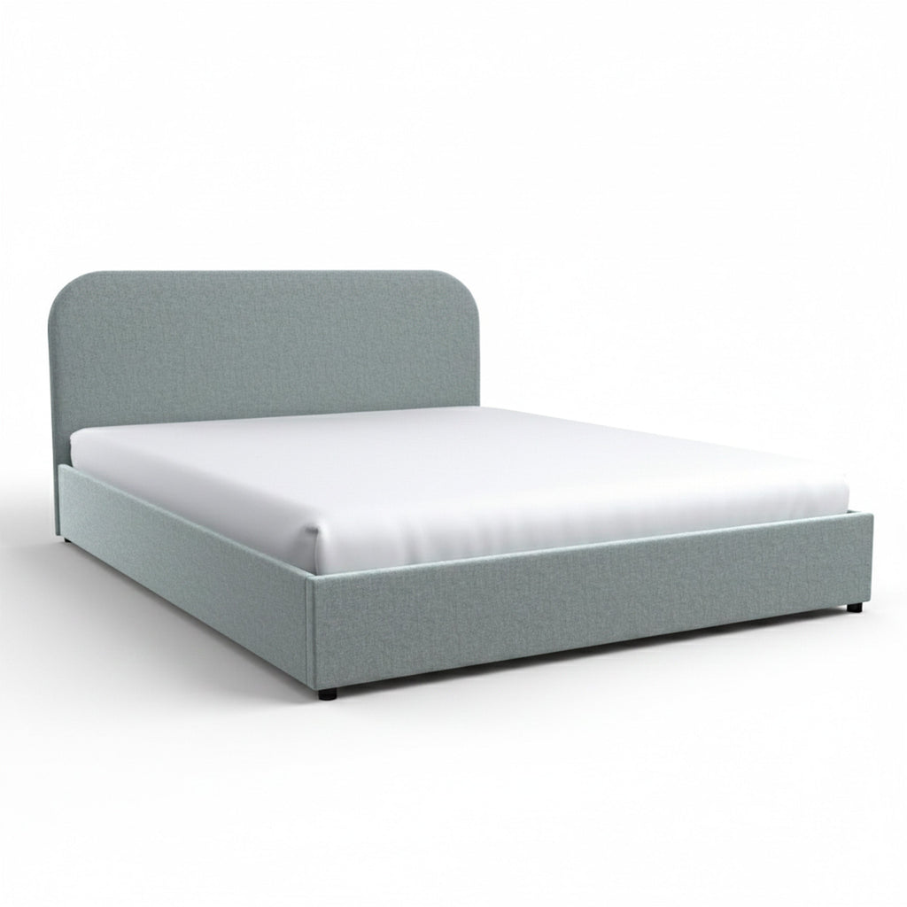 Tilly - Cama Doble Con Baúl De Tela Gris