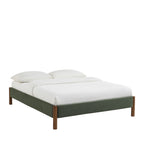 Lunor - Bed - Corduroy - Khaki Green