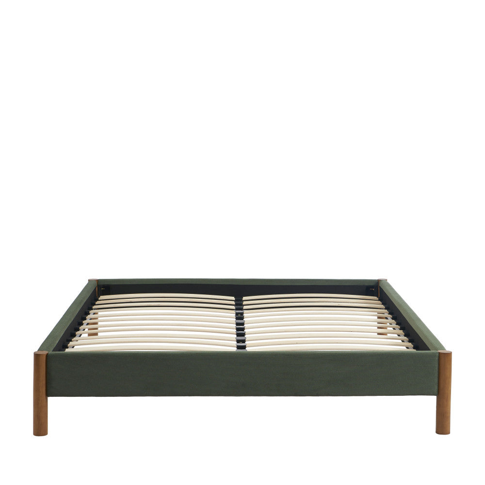 Lunor - Bed - Corduroy - Khaki Green
