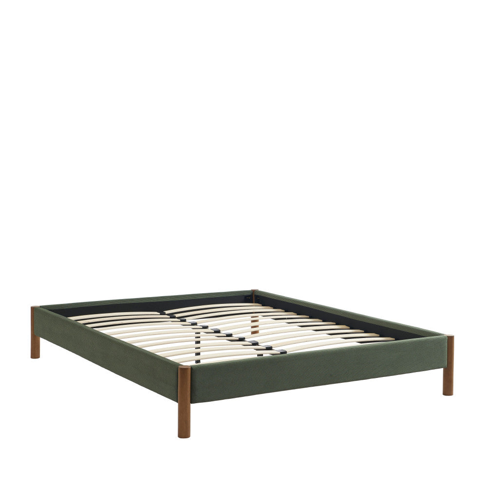 Lunor - Bed - Corduroy - Khaki Green