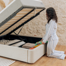 Nova Storage Bed - Beige Fabric