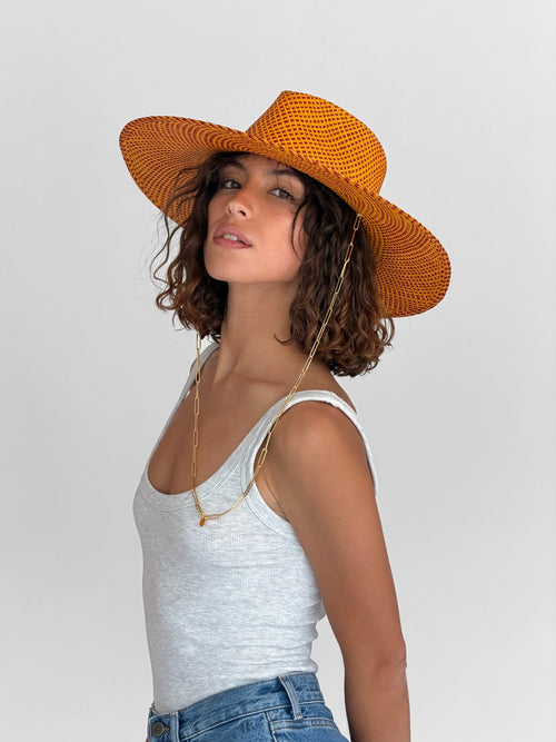Livy Jr Straw Hat - Apricot Burgundy