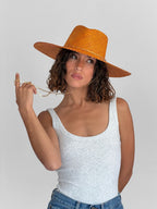 Livy Jr Straw Hat - Apricot Burgundy