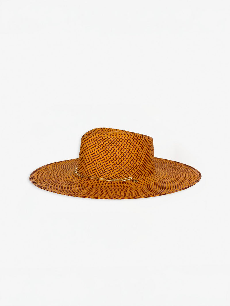 Livy Jr Straw Hat - Apricot Burgundy
